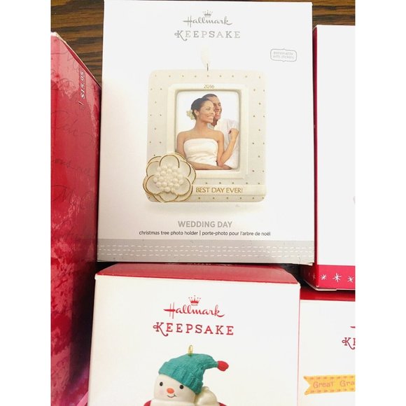 Hallmark Keepsake Ornament Set Of 5 NASCAR Wedding Baby Nephew Great Grandson - Picture 6 of 6